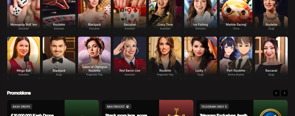 Play live dealer tables